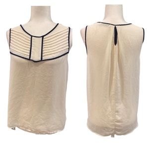 Chloe K sleeveless blouse white black size M